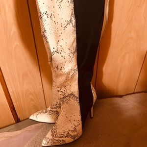 Thigh High Snake Print Boots